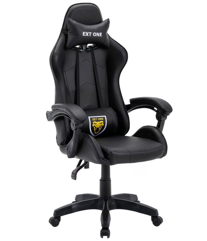 Fotel gamingowy Extreme młodzieżowy odchylany ekoskóra EXT ONE Black 1 szt.