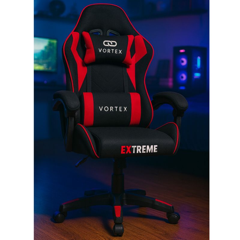 Fotel gamingowy Extreme oddychający materiał odchylane oparcie EXTREME Vortex Red 1 szt.