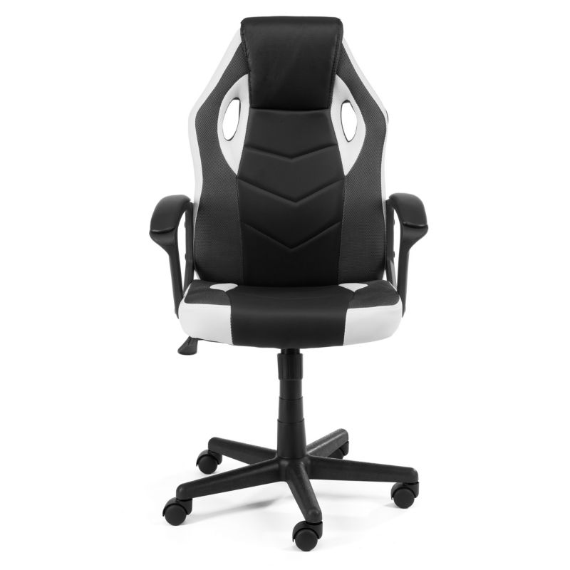 Fotel Gamingowy FG19 Czarno Biały 1 szt.