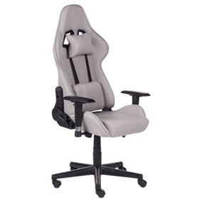 Fotel gamingowy Jasnoszary Warrior 1 szt.