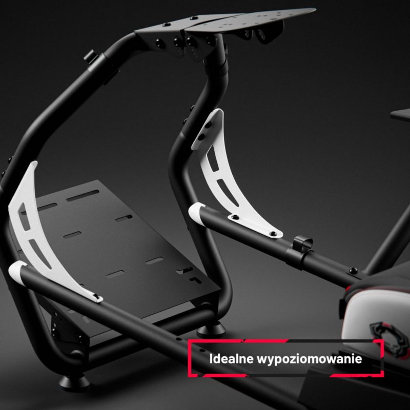 Fotel gamingowy kokpit do simracingu Diablo Chairs czarno-biały 1 szt