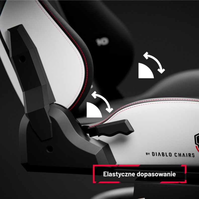 Fotel gamingowy kokpit do simracingu Diablo Chairs czarno-biały 1 szt