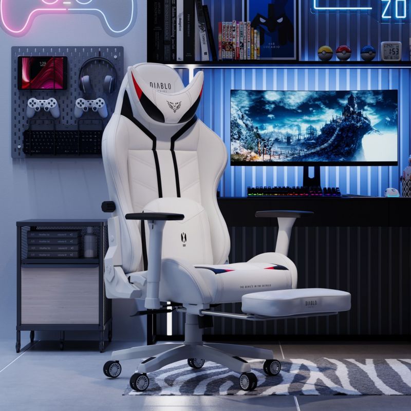 Fotel Gamingowy Obrotowy Diablo X-Ray 2.0 biało-czarny 1 szt