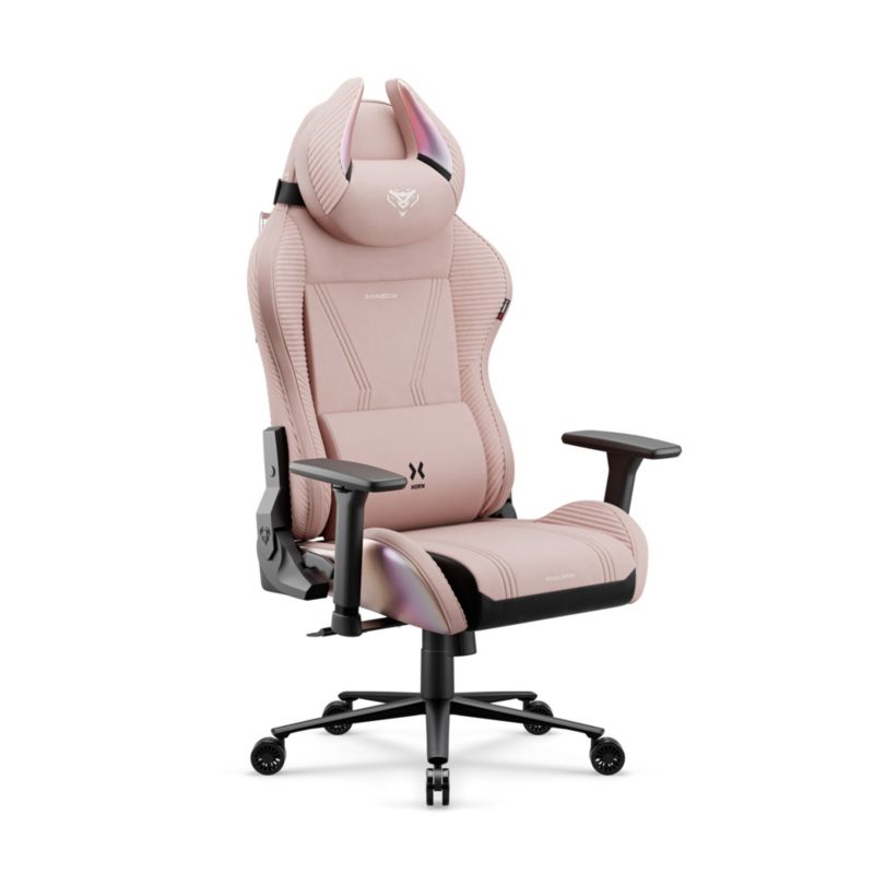 Fotel gamingowy różowy materiałowy DIABLO CHAIRS X-Horn 2.0 Rainbow Pink Normal 1szt