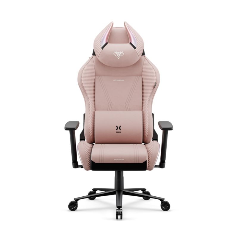 Fotel gamingowy różowy materiałowy DIABLO CHAIRS X-Horn 2.0 Rainbow Pink Normal 1szt