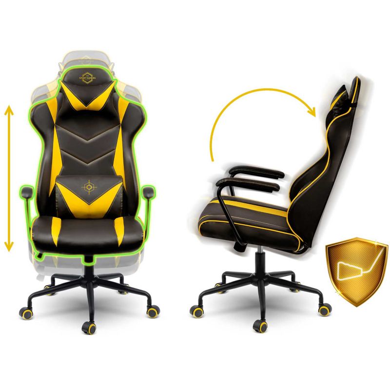 Fotel gamingowy Sofotel Blitzcrank obrotowy biurowy czarno-żółty 2592 1szt.