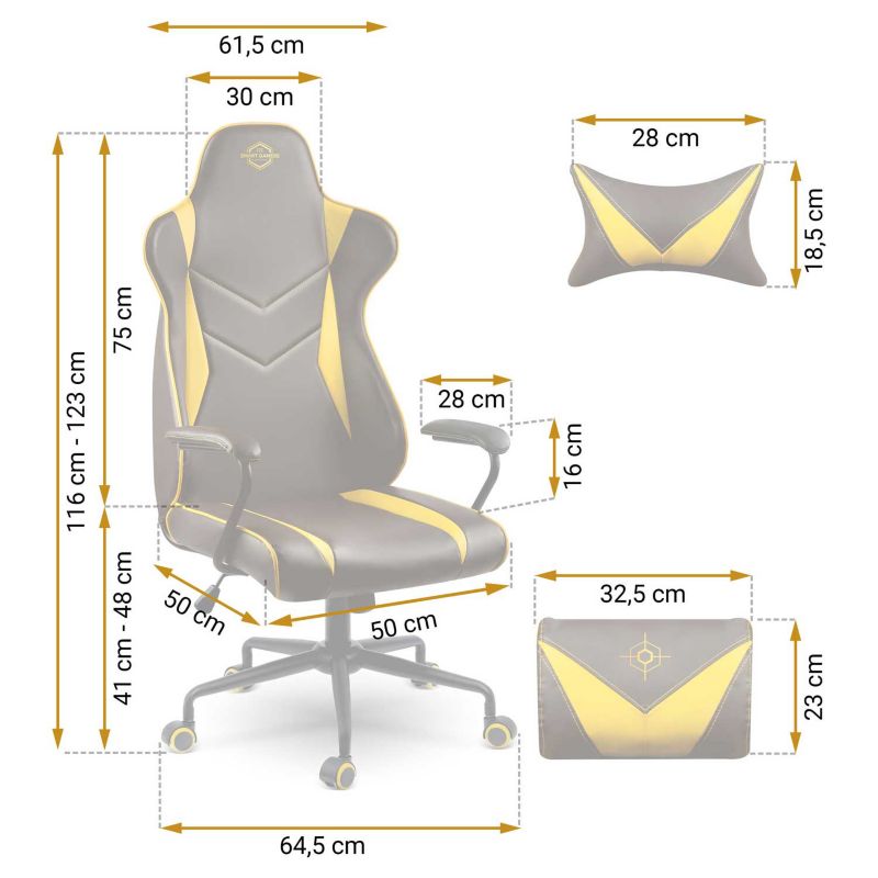 Fotel gamingowy Sofotel Blitzcrank obrotowy biurowy czarno-żółty 2592 1szt.