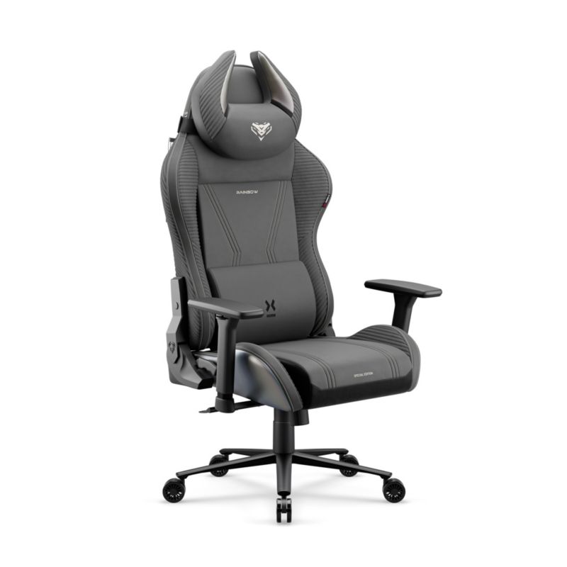 Fotel gamingowy szary materiałowy DIABLO CHAIRS X-Horn 2.0 Rainbow Grey Normal 1szt