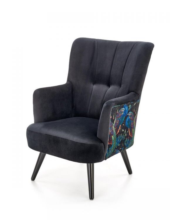 Fotel Halmar do salonu PAGONI VELVET czarny 1 szt