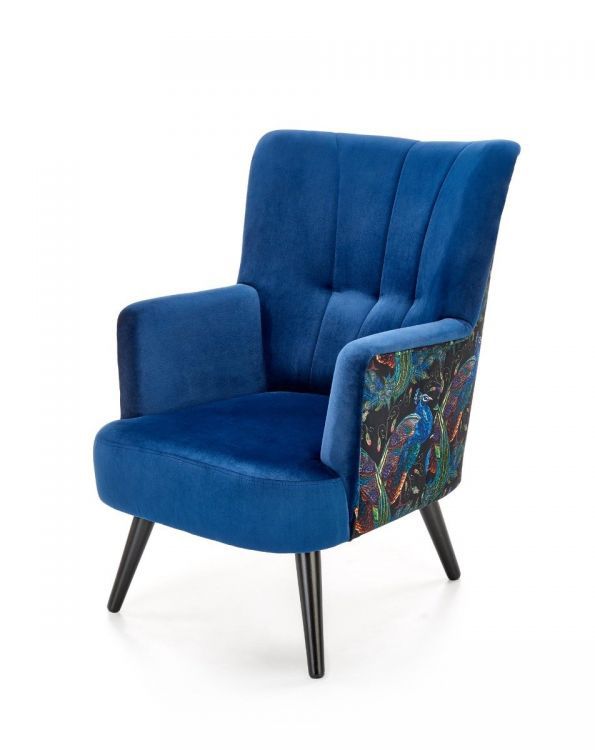 Fotel Halmar do salonu PAGONI VELVET granatowy 1 szt