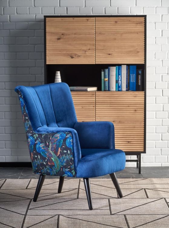 Fotel Halmar do salonu PAGONI VELVET granatowy 1 szt