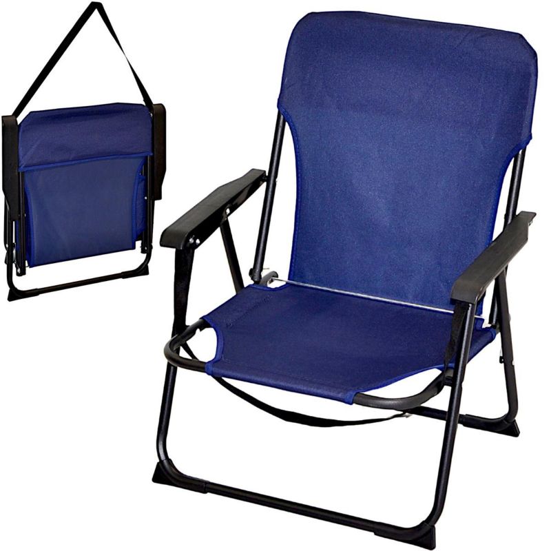 Fotel Koopman turystyczno- plażowy z podłokietnikami 52X54X25/66cm składany granatowy 1 szt.