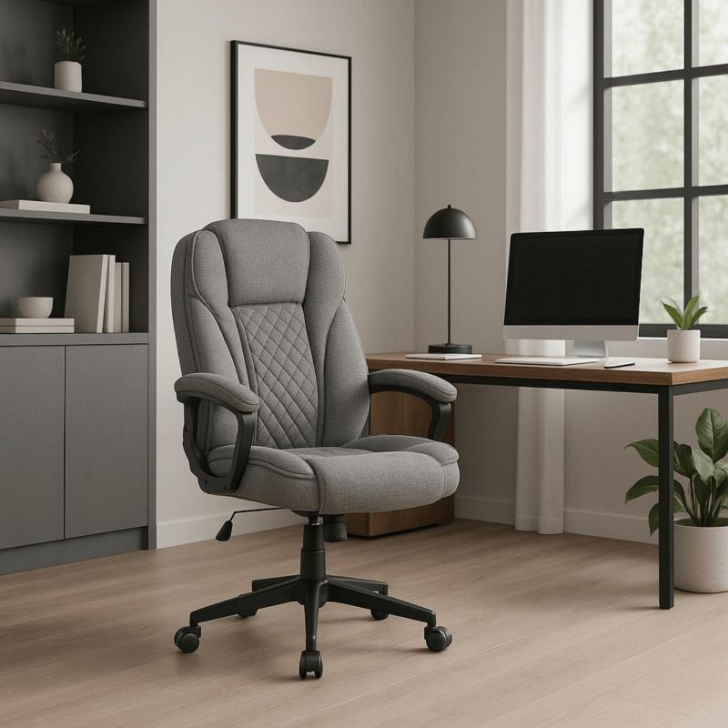Kancelářská otočná židle Mebel Elite Ergonomická počítačová židle ke stolu šedá PHONIX 1 ks.