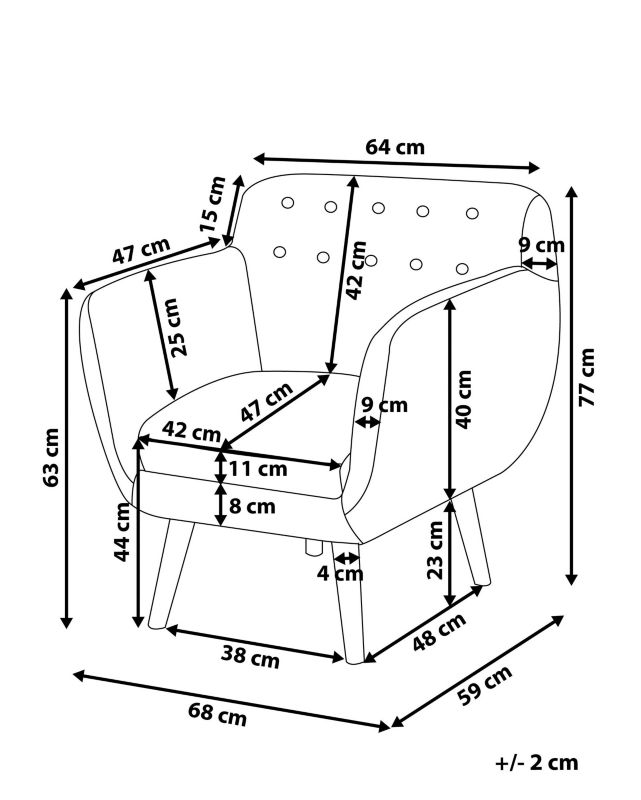 Fotel Melby  Jasnoszary 1 szt.