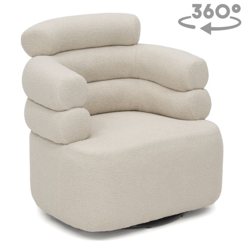 Fotel obrotowy MebleMWM MY-6492 Now or never 03 boucle beż 1 szt.