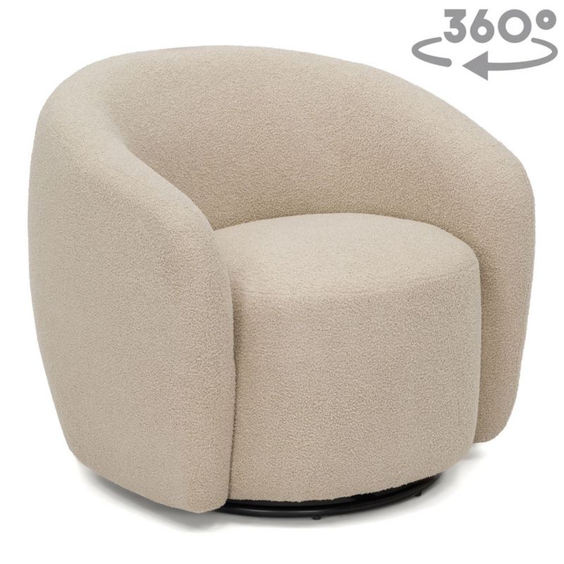 Fotel obrotowy MebleMWM MY-6531 Now or never 06 boucle beż 1 szt.