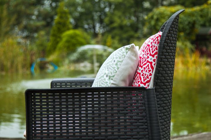 Fotel ogrodowy Corciano Folia Antracytowe z szarą poduszką 1szt.