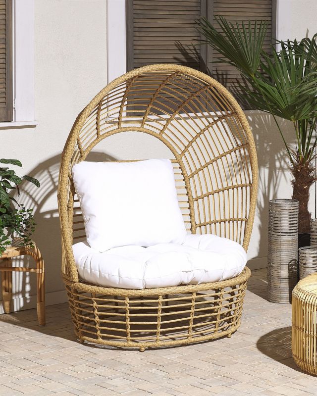 Fotel ogrodowy Lido Rattan Beżowy 1 szt.
