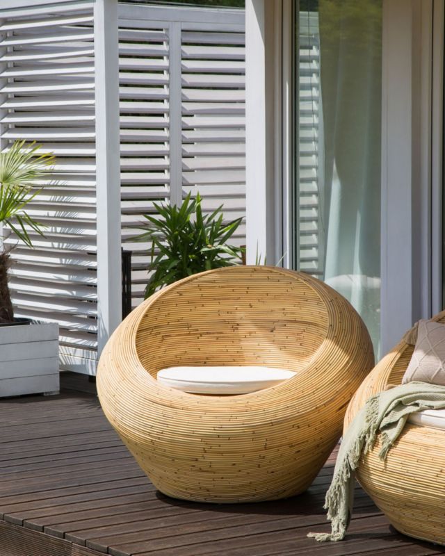 Fotel ogrodowy Maiori Rattan Naturalny 1 szt.