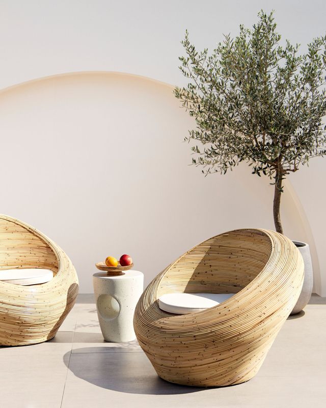 Fotel ogrodowy Maiori Rattan Naturalny 1 szt.