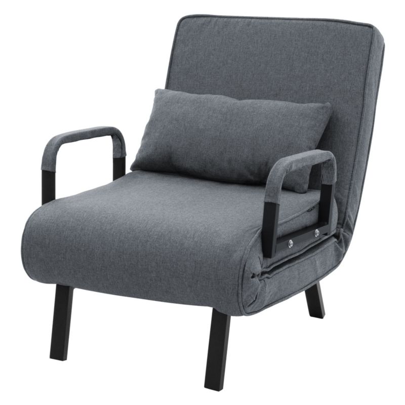 Fotel rozkładany 3 w 1 z funkcją spania składana sofa dla gości łóżko jednoosobowe miękka tkanina chenille antracyt 1 szt