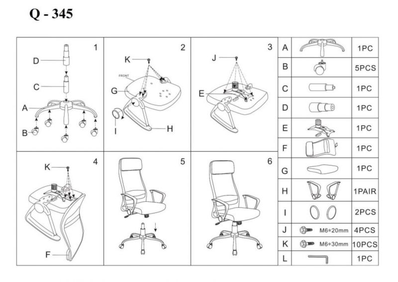 Fotel Signal biurowy Q-345 szary 1 szt