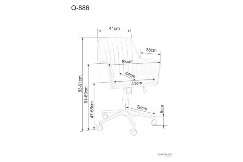 Fotel Signal biurowy Q-886 VELVET antyczny róż 1 szt
