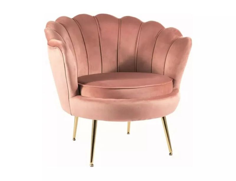 Fotel Signal tapicerowany CAMELLIA 1 VELVET różowy 1 szt
