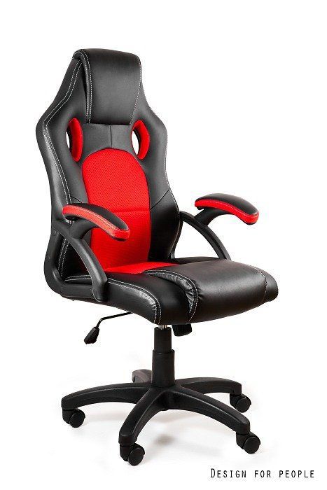 Fotel Unique biurowy gamingowy DYNAMIQ V7 czarny/czerwony 1 szt