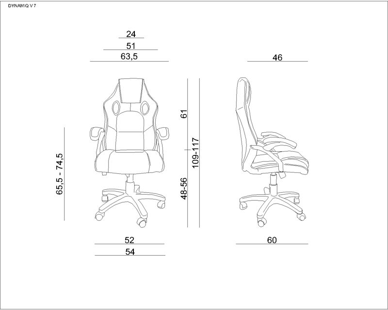 Fotel Unique biurowy gamingowy DYNAMIQ V7 czarny/czerwony 1 szt