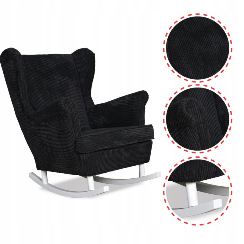 Fotel uszak do salonu bujany Family Meble Bonito czarny 1szt