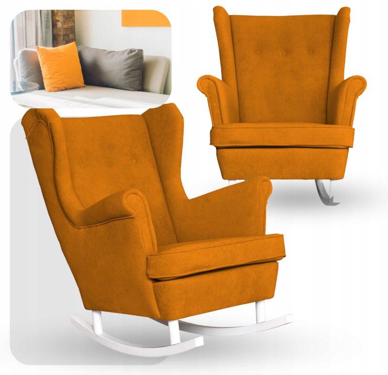 Fotel uszak do salonu bujany Family Meble Hunter musztardowy 1szt