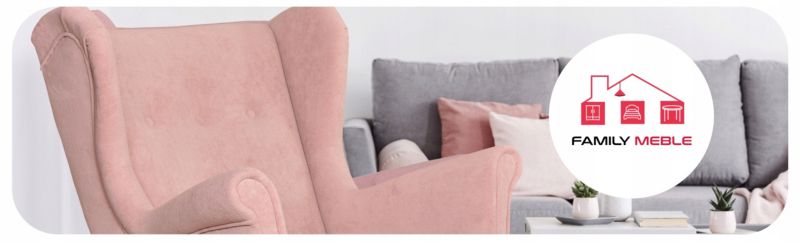 Fotel uszak do salonu bujany Family Meble Hunter różowy 1szt