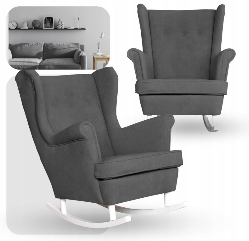 Fotel uszak do salonu bujany Family Meble Hunter szary 1szt
