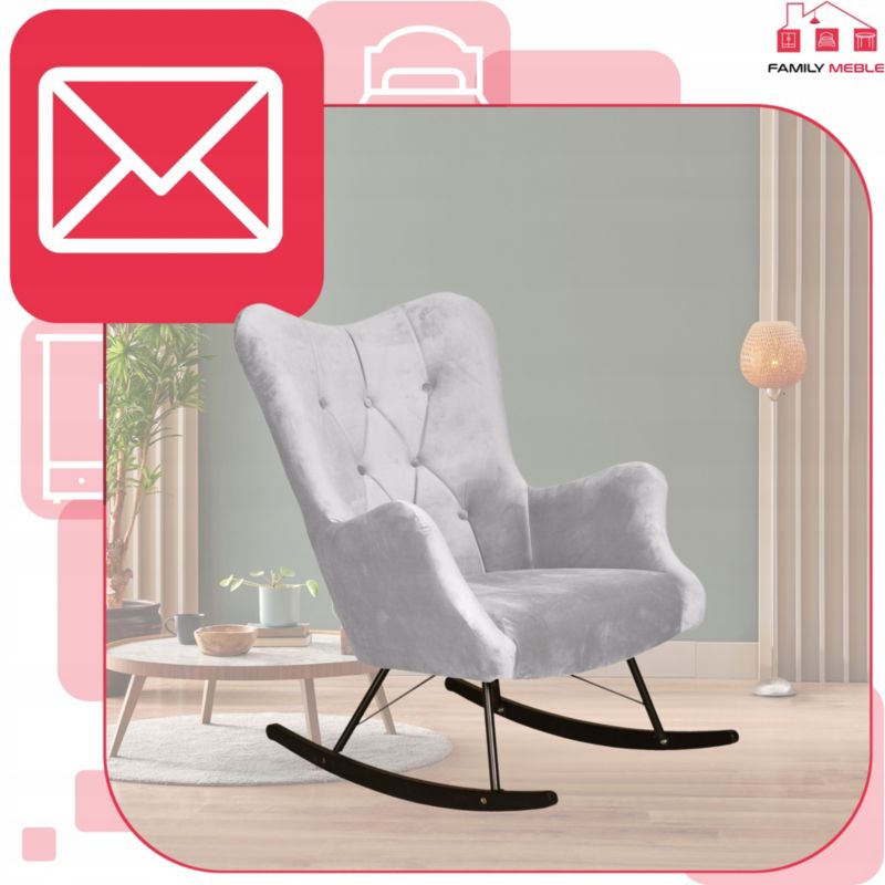Fotel uszak do salonu bujany Family Meble Luna  jasno szary 1szt