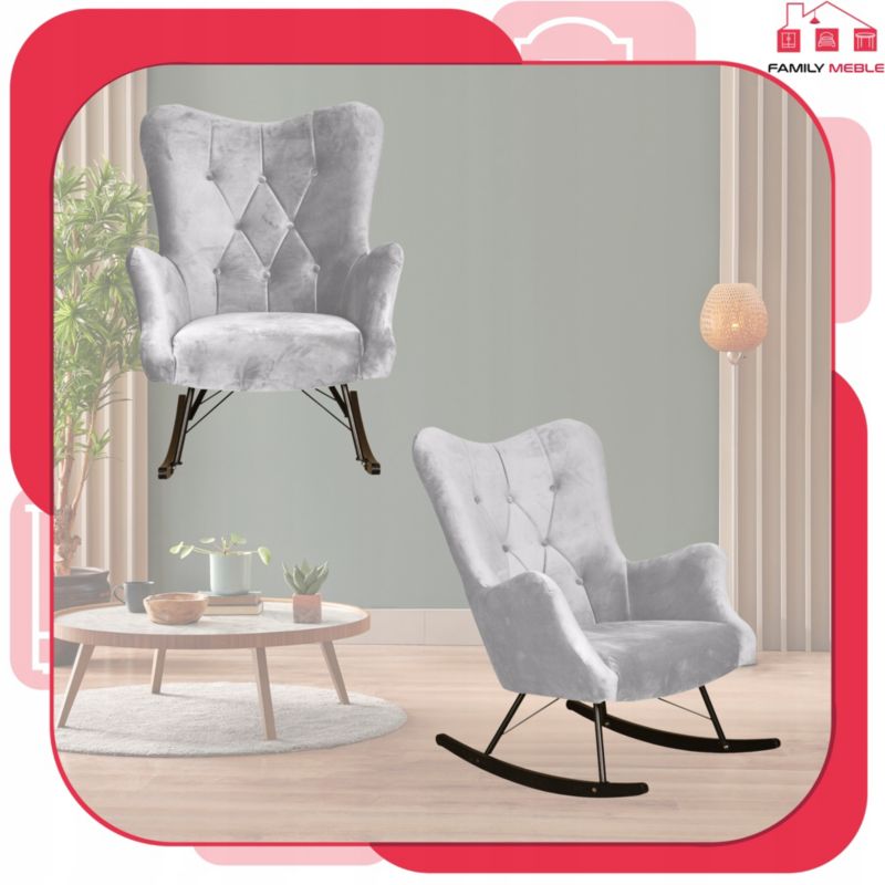 Fotel uszak do salonu bujany Family Meble Luna  jasno szary 1szt