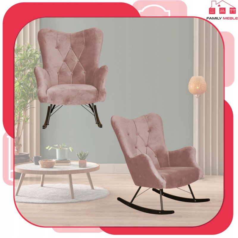Fotel uszak do salonu bujany Family Meble Luna liliowy róż 1szt