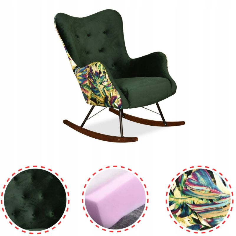 Fotel uszak do salonu bujany Family Meble Luna Print Duo tropic 1szt