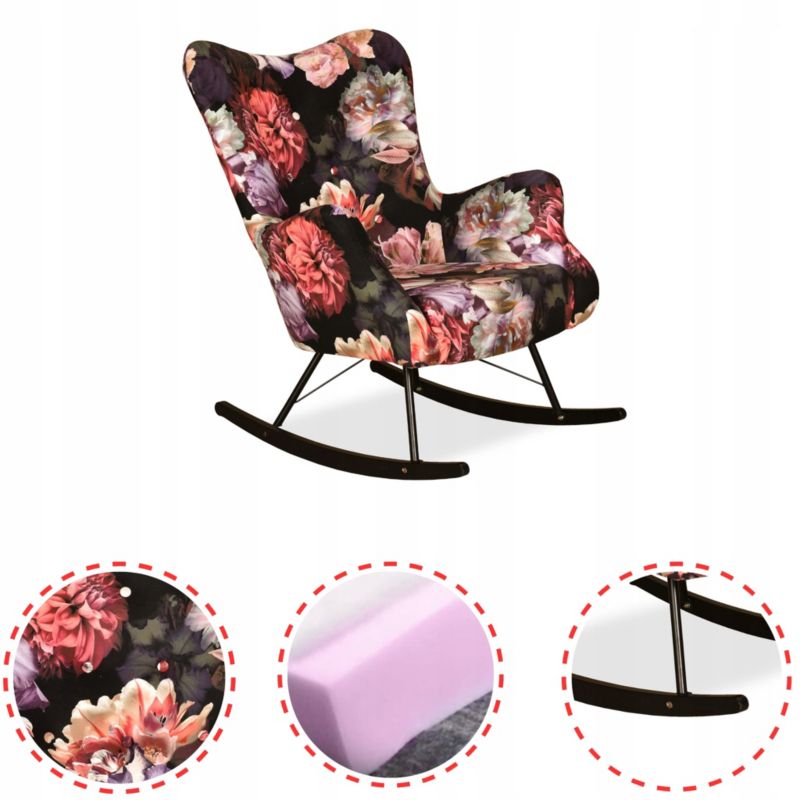 Fotel uszak do salonu bujany Family Meble Luna Print kwiecisty 1szt
