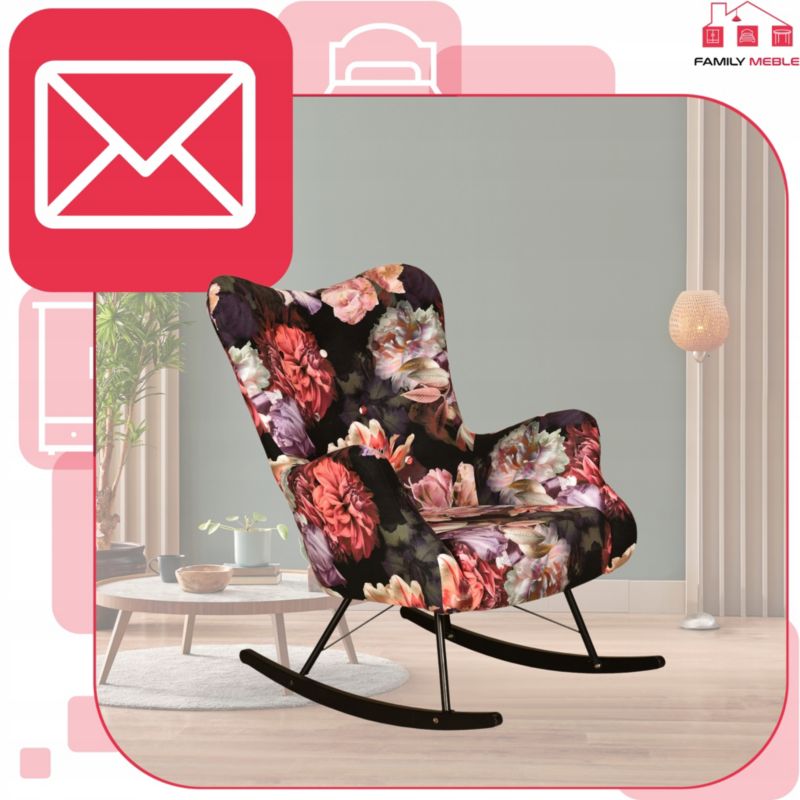 Fotel uszak do salonu bujany Family Meble Luna Print kwiecisty 1szt