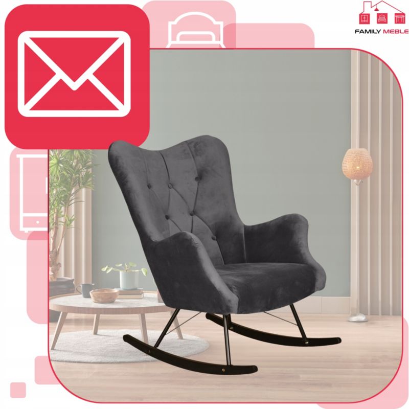 Fotel uszak do salonu bujany Family Meble Luna  szary grafitowy 1szt