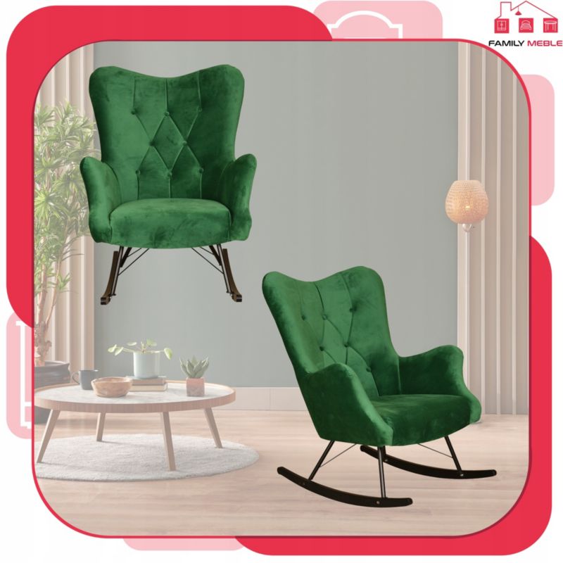 Fotel uszak do salonu bujany Family Meble Luna zielony jasny 1szt