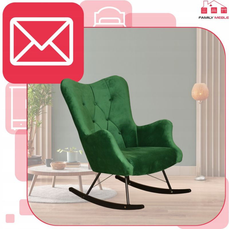 Fotel uszak do salonu bujany Family Meble Luna zielony jasny 1szt