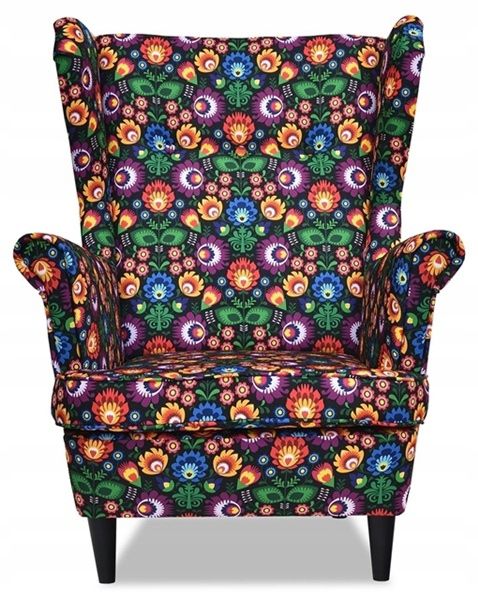Fotel uszak do salonu Family Meble ARI PRINT  góralski motyw 1szt