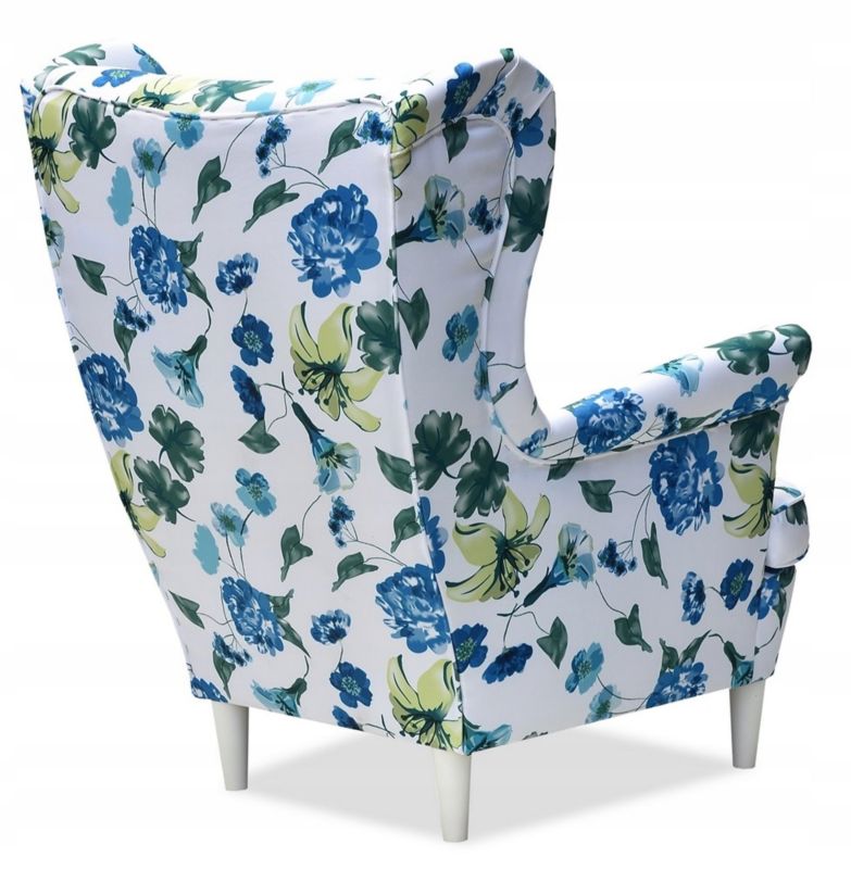 Fotel uszak do salonu Family Meble ARI PRINT kwiaty jasny 1szt