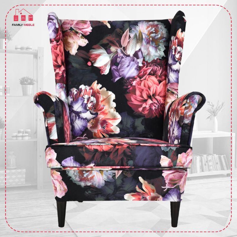 Fotel uszak do salonu Family Meble Ari Print kwiecisty 1szt