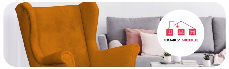 Fotel uszak do salonu Family Meble Hunter musztardowy 1szt