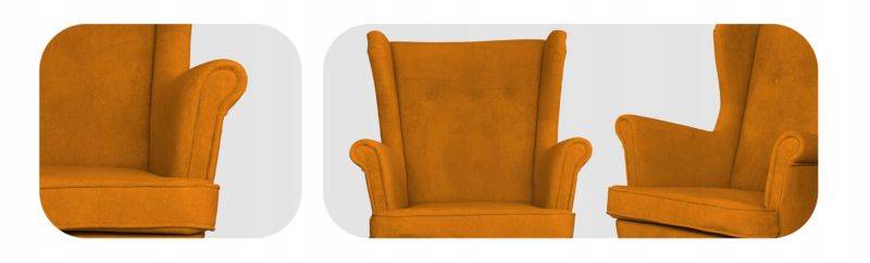 Fotel uszak do salonu Family Meble Hunter musztardowy 1szt