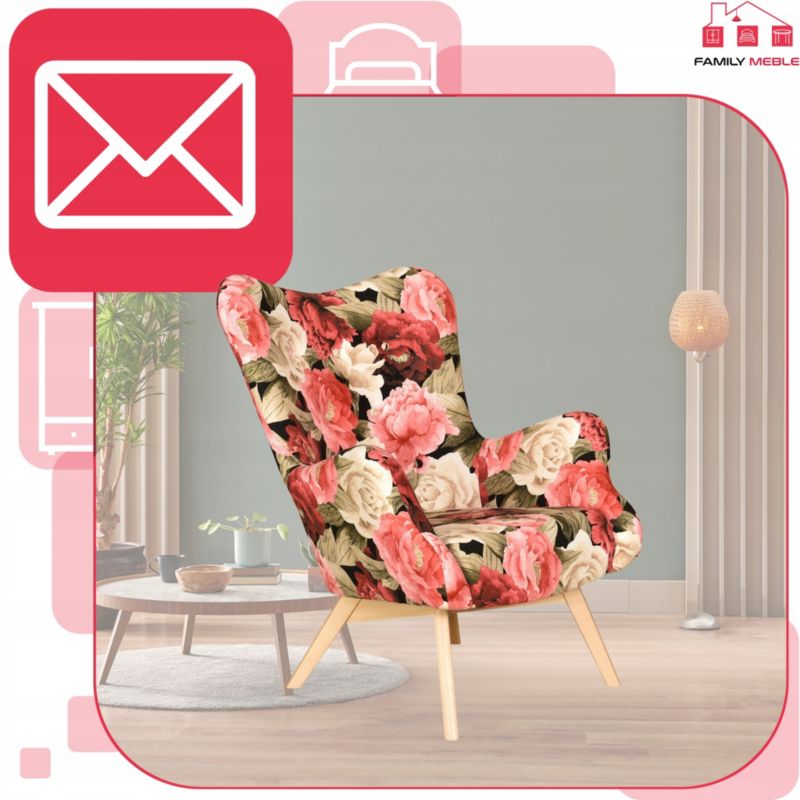 Fotel uszak do salonu Family Meble Luna Print kwiecisty 1szt