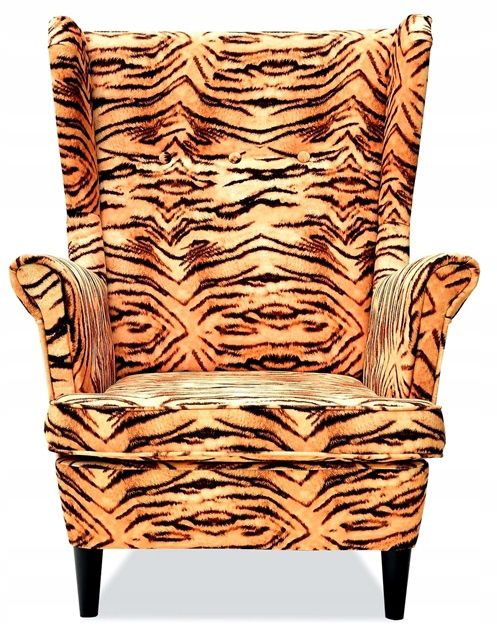 Fotel uszak do salonu z podnóżkiem Family Meble ARI PRINT tiger 1szt